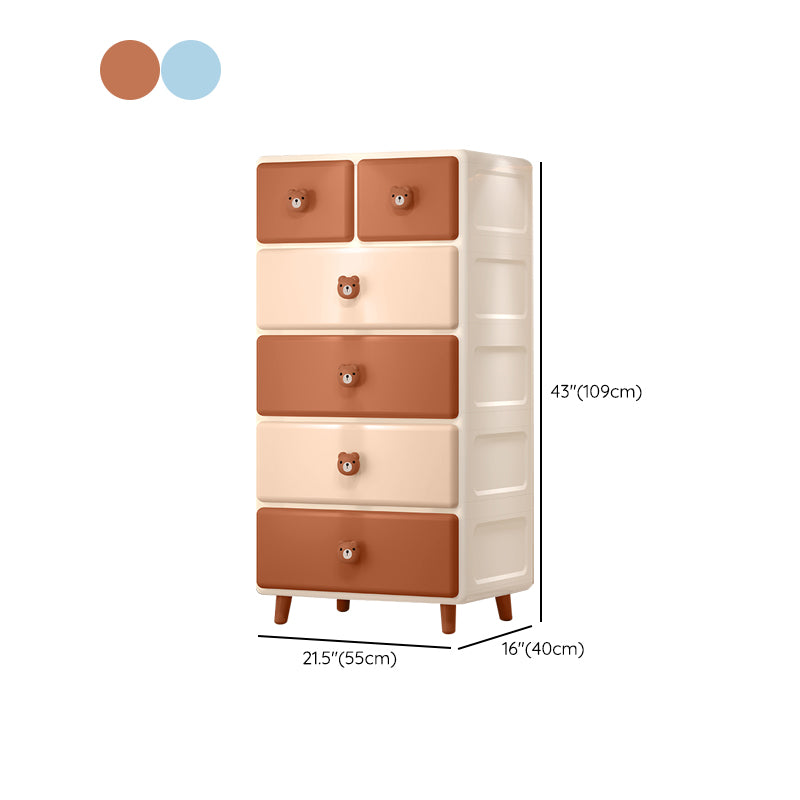 Plastic with 6 Drawer Contemporary with Lower Storage Drawers Wardrobe Armoire
