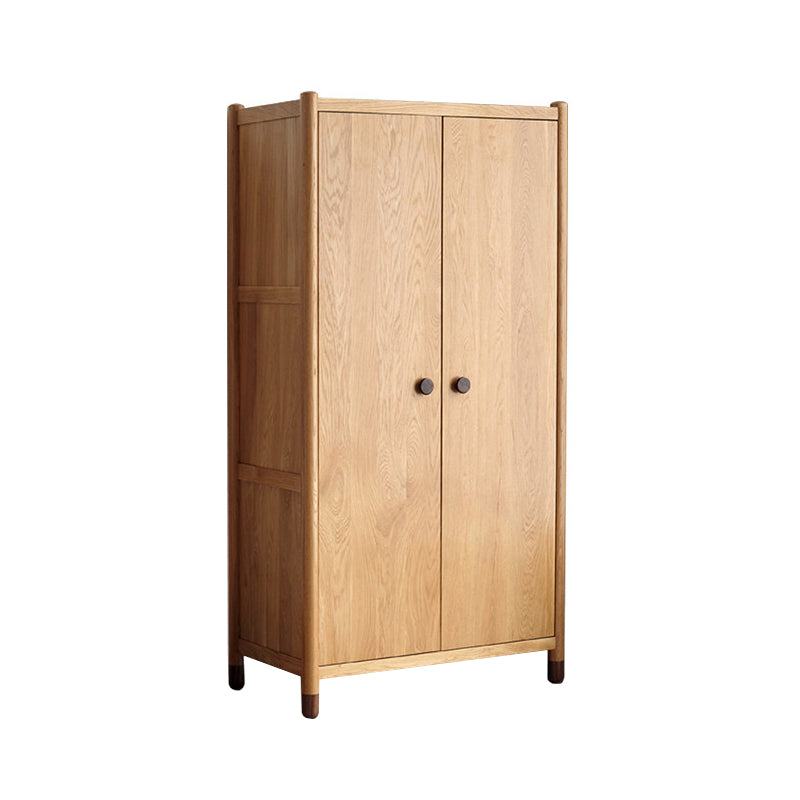 Light Wood Oak with Drawer with Garment Rod Shelved Door Youth Armoire
