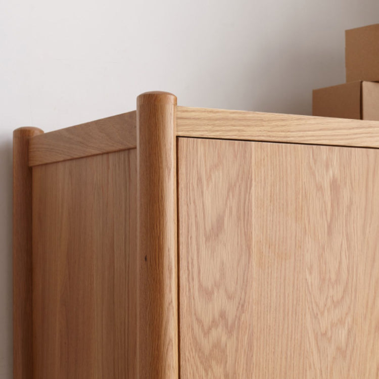 Light Wood Oak with Drawer with Garment Rod Shelved Door Youth Armoire