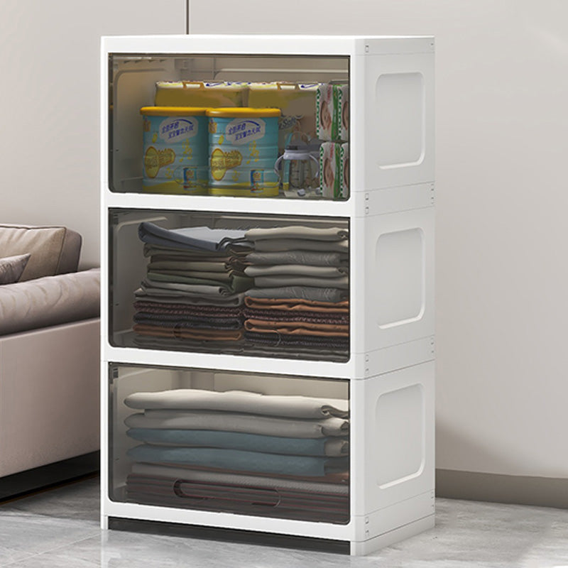 Contemporary Plastic Book Shelf with Closed Back Standard with Doors