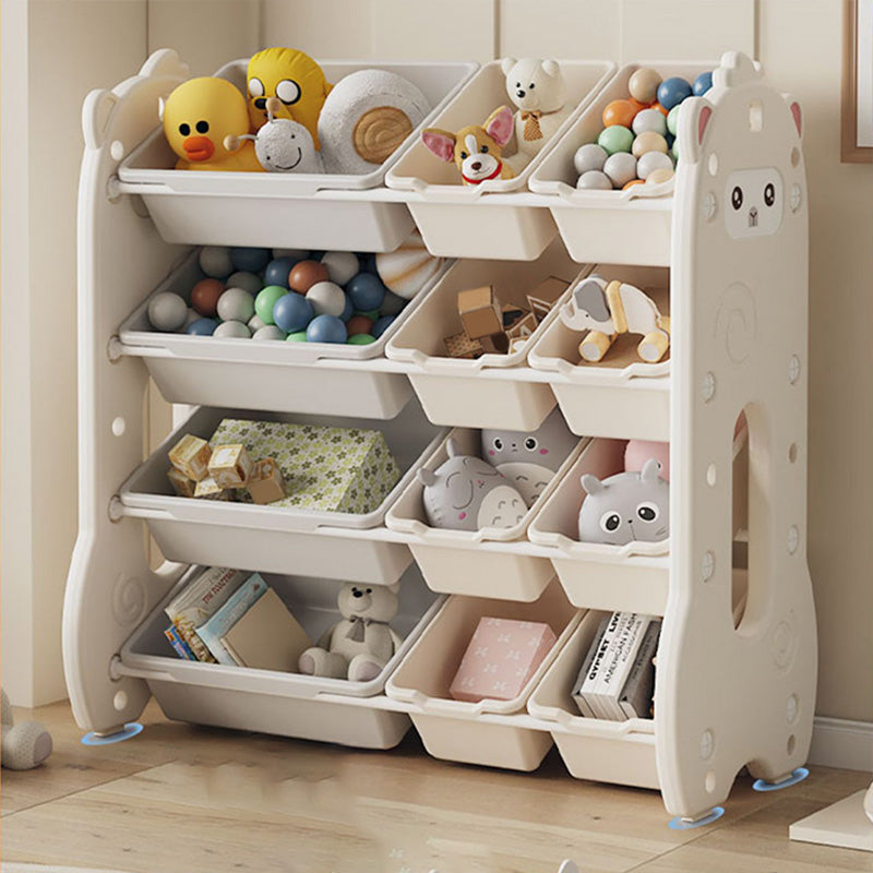 Contemporary Animals Plastic Toy Organizer Freestanding Closed Back Non-Skid