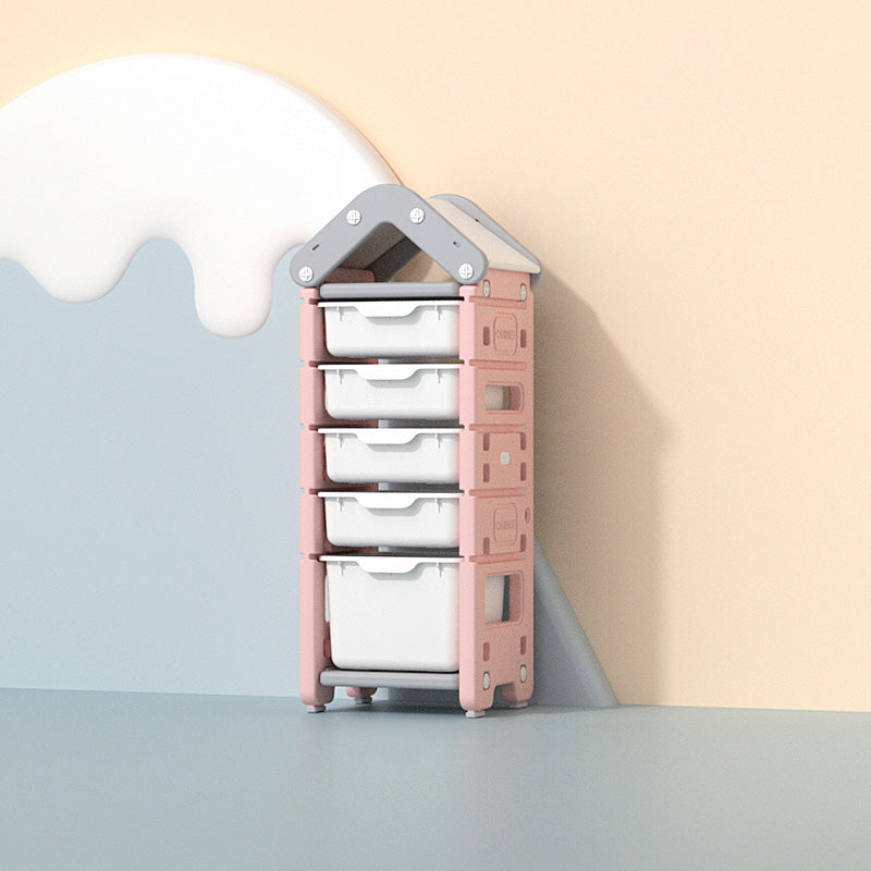 Modern Plastic Shelf Freestanding Book Display with Open Back Storage Organizer