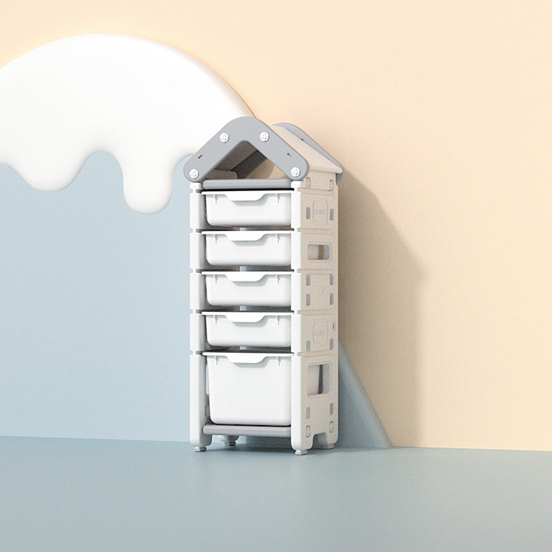 Modern Plastic Shelf Freestanding Book Display with Open Back Storage Organizer