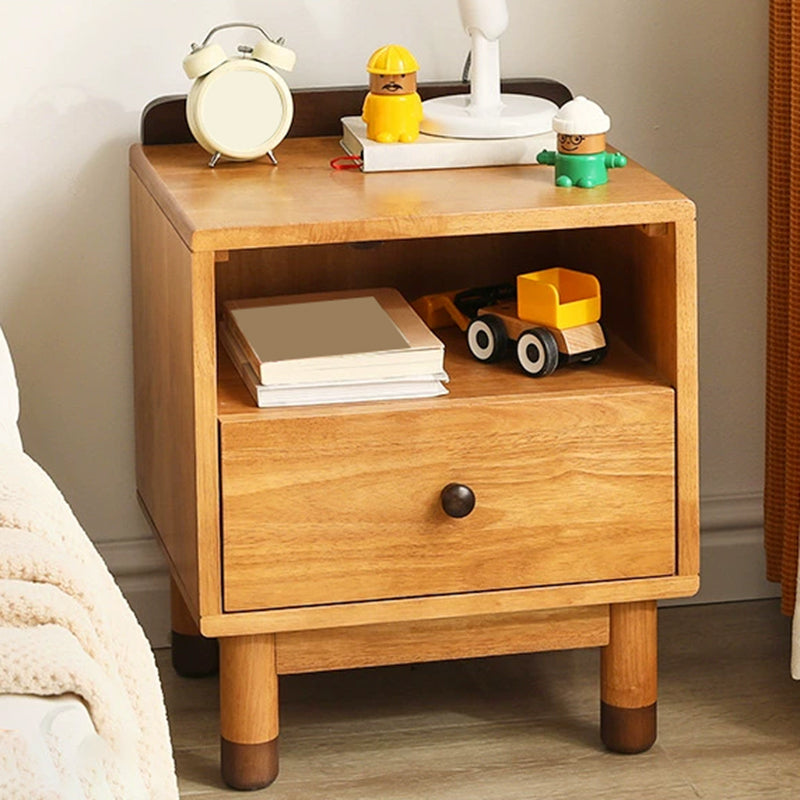 Solid Wood Lighting Not Included Kids Bedside Table with Drawers