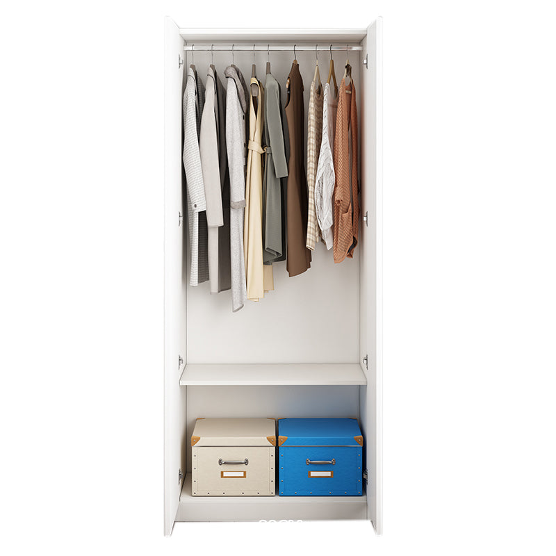 Manufactured Wood Kids Closet Contemporary White Armoire Cabinet