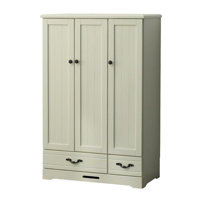 Solid Wood Kid's Wardrobe Contemporary Kids Closet with Lower Storage Drawers