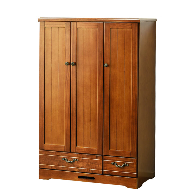 Solid Wood Kid's Wardrobe Contemporary Kids Closet with Lower Storage Drawers