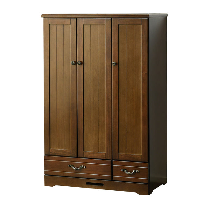 Solid Wood Kid's Wardrobe Contemporary Kids Closet with Lower Storage Drawers