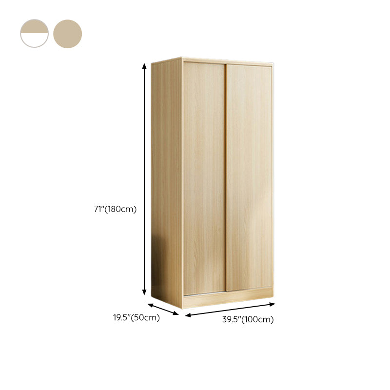 Manufactured Wood Kids Closet Contemporary Armoire Cabinet with Garment Rod