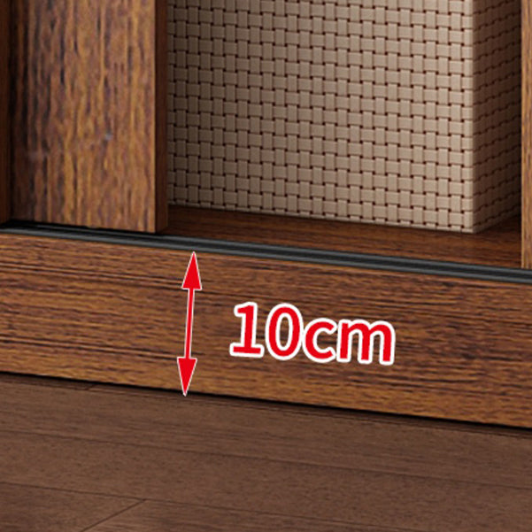 Manufactured Wood Kid's Wardrobe Walnut Color Kids Closet with Sliding Barn Door