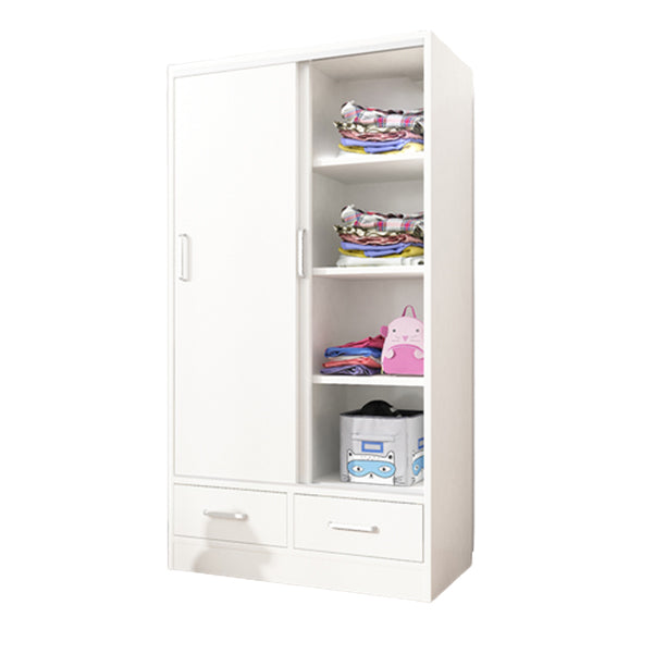 Manufactured Wood Kid's Wardrobe Contemporary White Kids Closet with Garment Rod