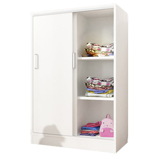 Manufactured Wood Kid's Wardrobe Contemporary White Kids Closet with Garment Rod
