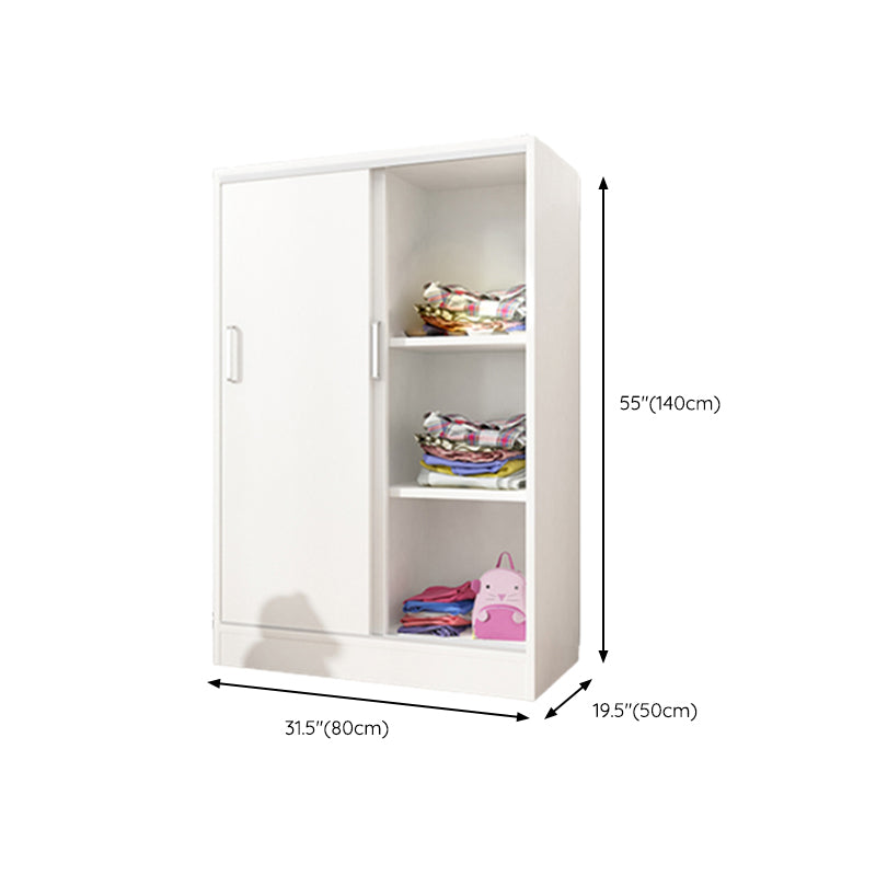 Manufactured Wood Kid's Wardrobe Contemporary White Kids Closet with Garment Rod