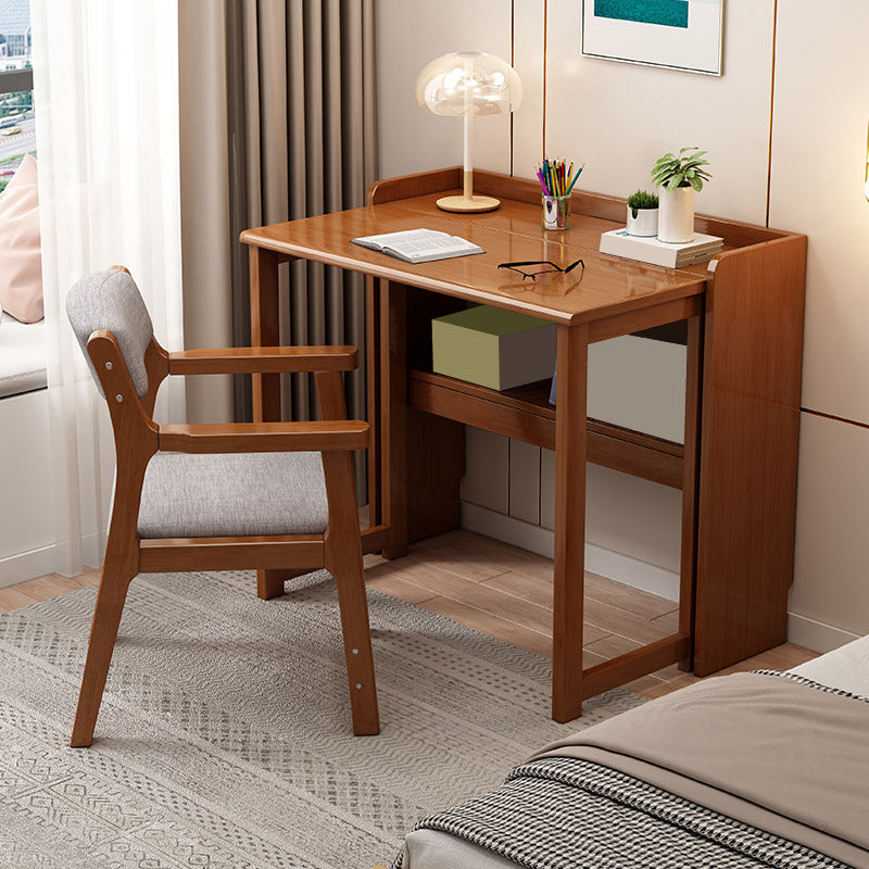 Writing Desk Folding Kids Desk and Chair Set with Storage Shelf