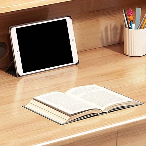 Solid Wood Study Desk Home Table with Storage 2 Drawers and Shelves