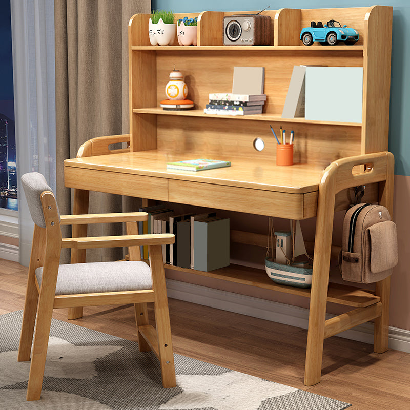 Contemporary Student Table with Side Storage Hook and Storage Drawes