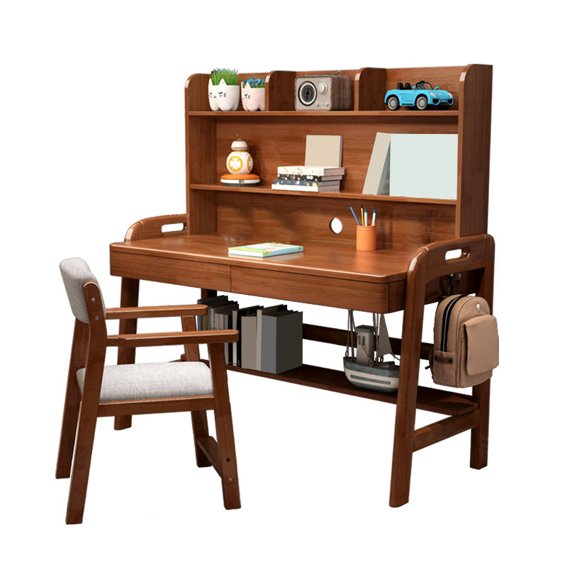 Contemporary Student Table with Side Storage Hook and Storage Drawes