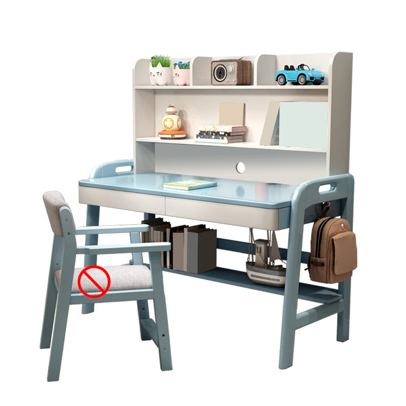 Contemporary Student Table with Side Storage Hook and Storage Drawes
