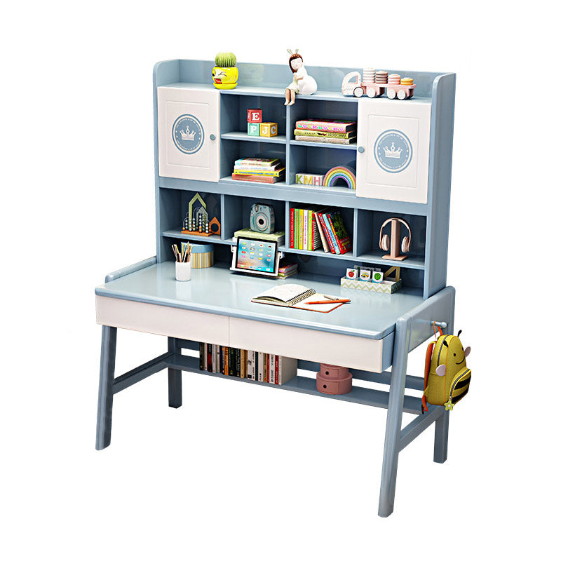Contemporary Rubberwood Writing Desk with Side Storage Hook Writing Desk