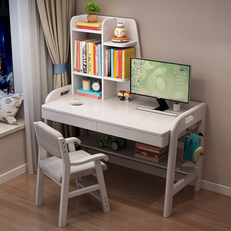 23.62" Width Kids Desks with with Bookshelf Solid Wood Child Desks Writing Desk