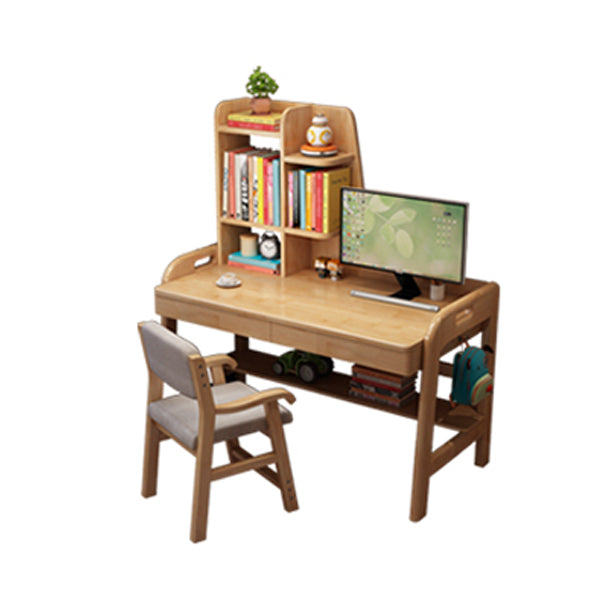 23.62" Width Kids Desks with with Bookshelf Solid Wood Child Desks Writing Desk