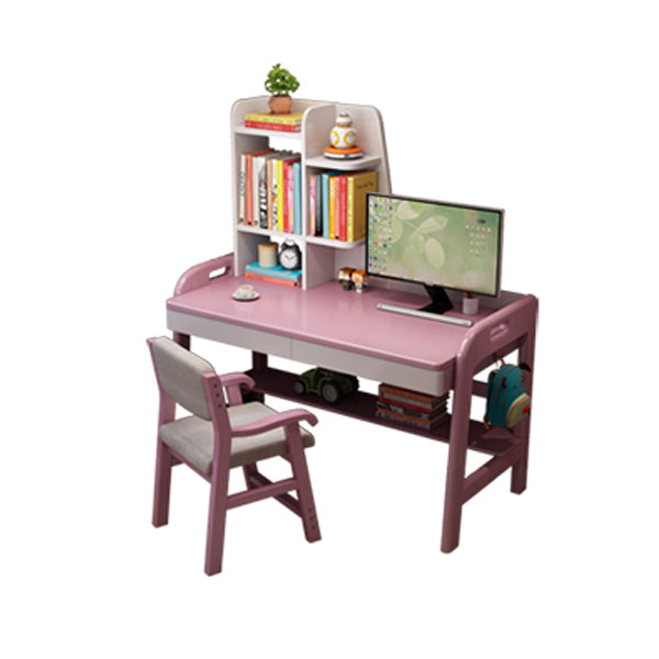 23.62" Width Kids Desks with with Bookshelf Solid Wood Child Desks Writing Desk