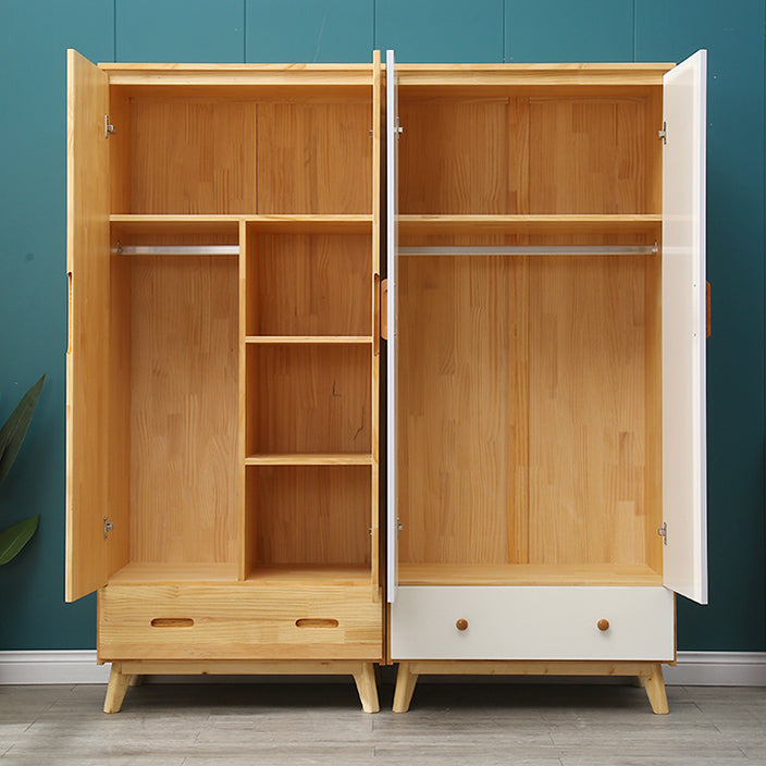 Modern Coat Locker Wooden High Gloss 1-Drawer Kid's Wardrobe