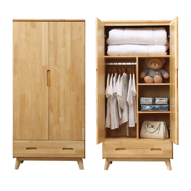 Modern Coat Locker Wooden High Gloss 1-Drawer Kid's Wardrobe