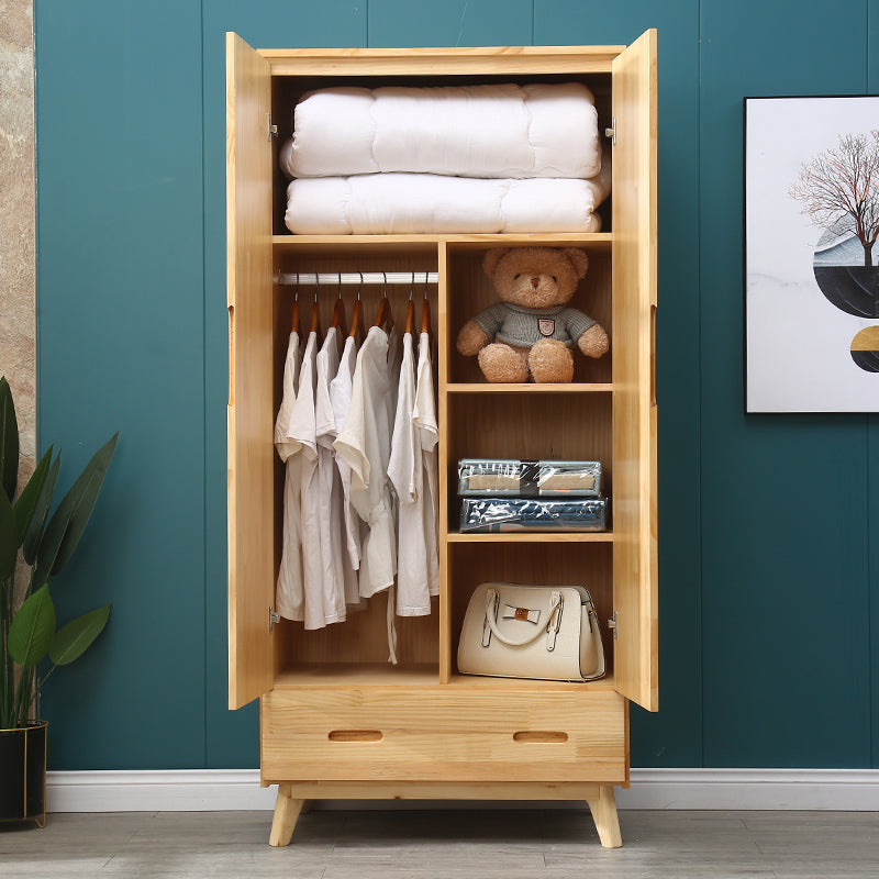 Modern Coat Locker Wooden High Gloss 1-Drawer Kid's Wardrobe