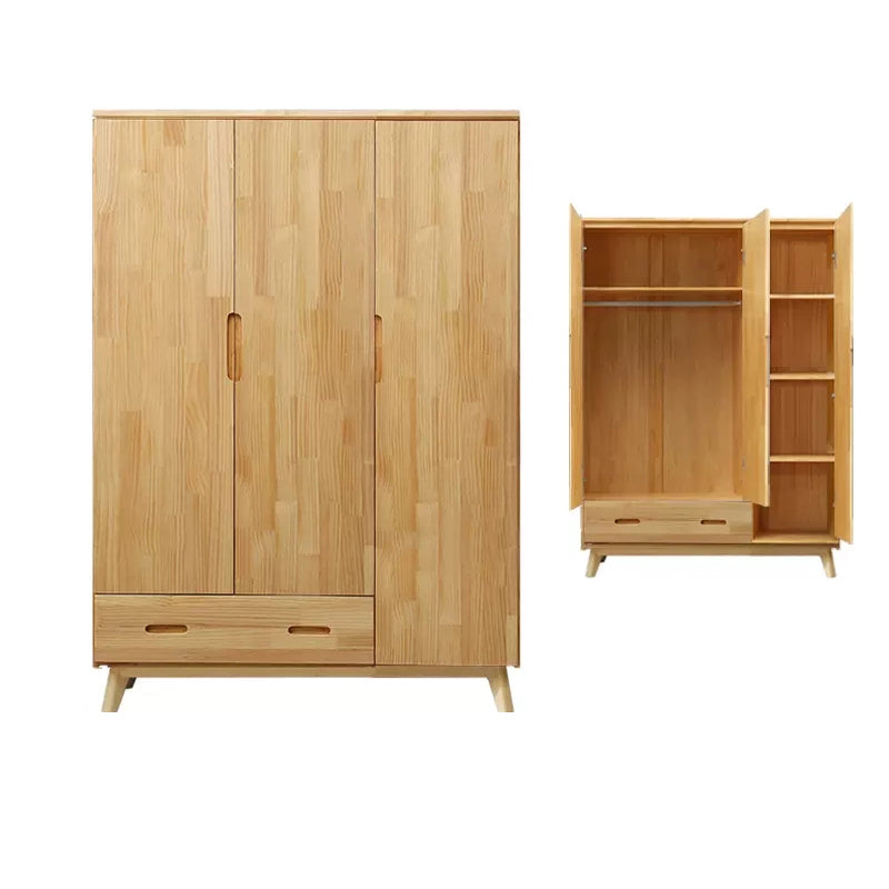 Modern Coat Locker Wooden High Gloss 1-Drawer Kid's Wardrobe