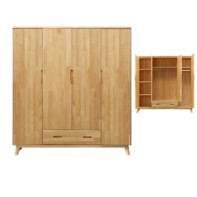 Modern Coat Locker Wooden High Gloss 1-Drawer Kid's Wardrobe