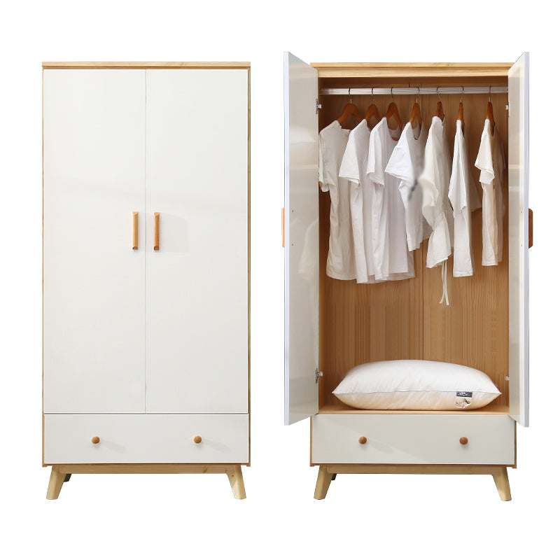 Modern Coat Locker Wooden High Gloss 1-Drawer Kid's Wardrobe