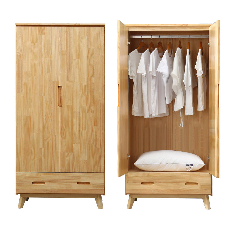 Modern Coat Locker Wooden High Gloss 1-Drawer Kid's Wardrobe