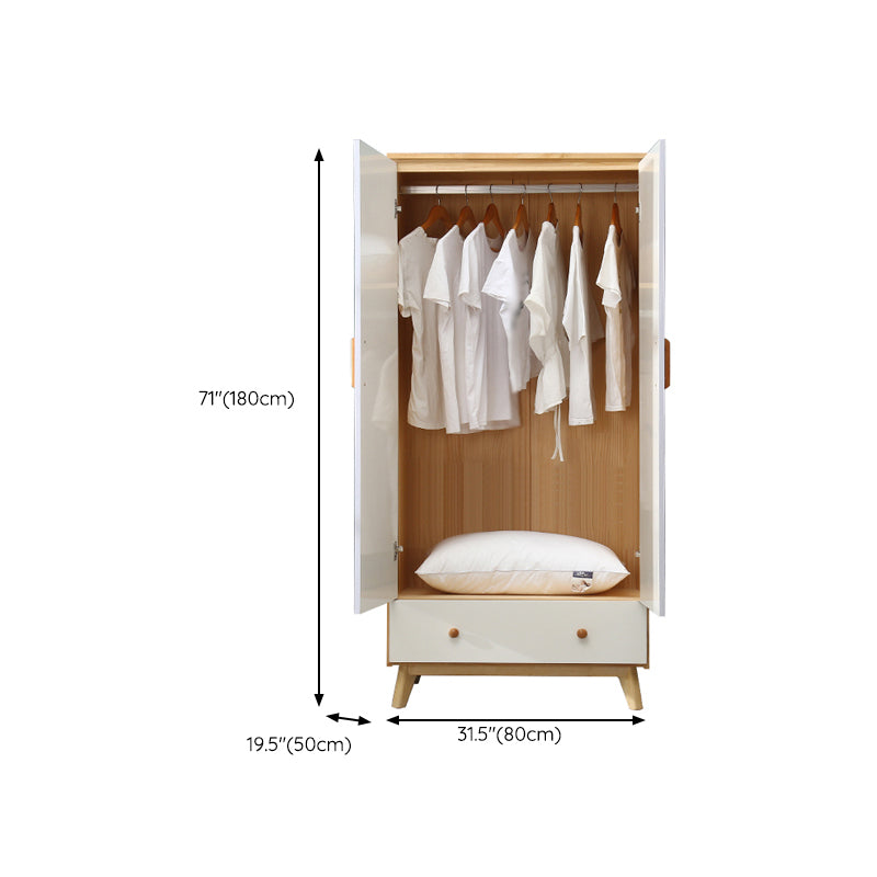 Modern Coat Locker Wooden High Gloss 1-Drawer Kid's Wardrobe