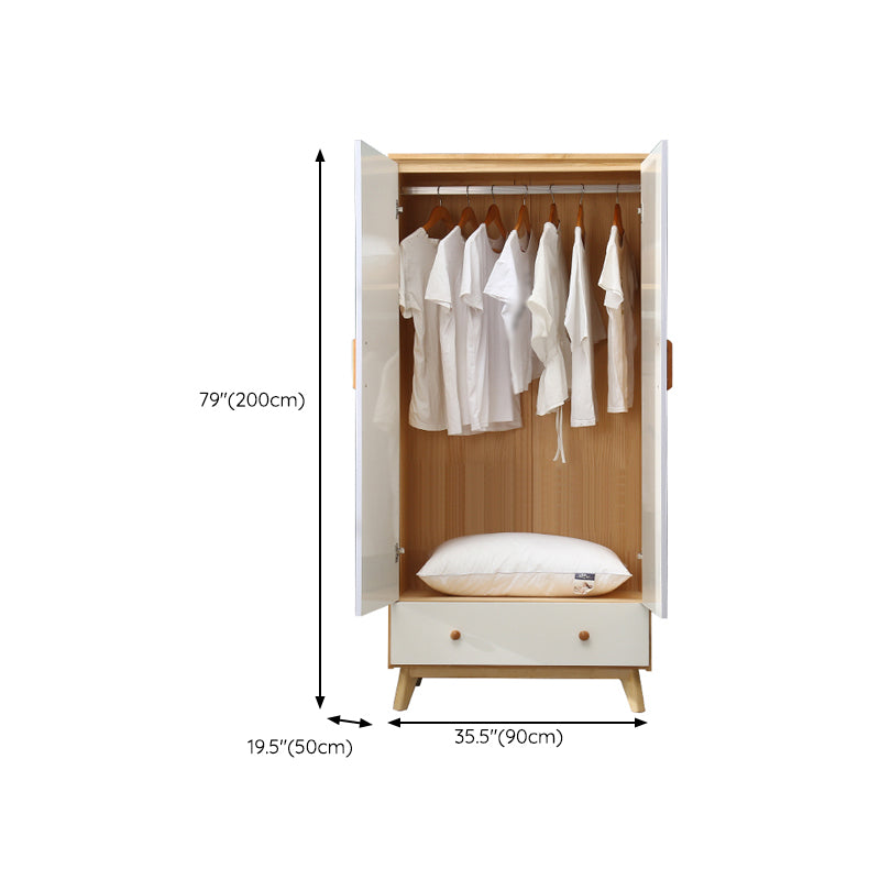 Modern Coat Locker Wooden High Gloss 1-Drawer Kid's Wardrobe