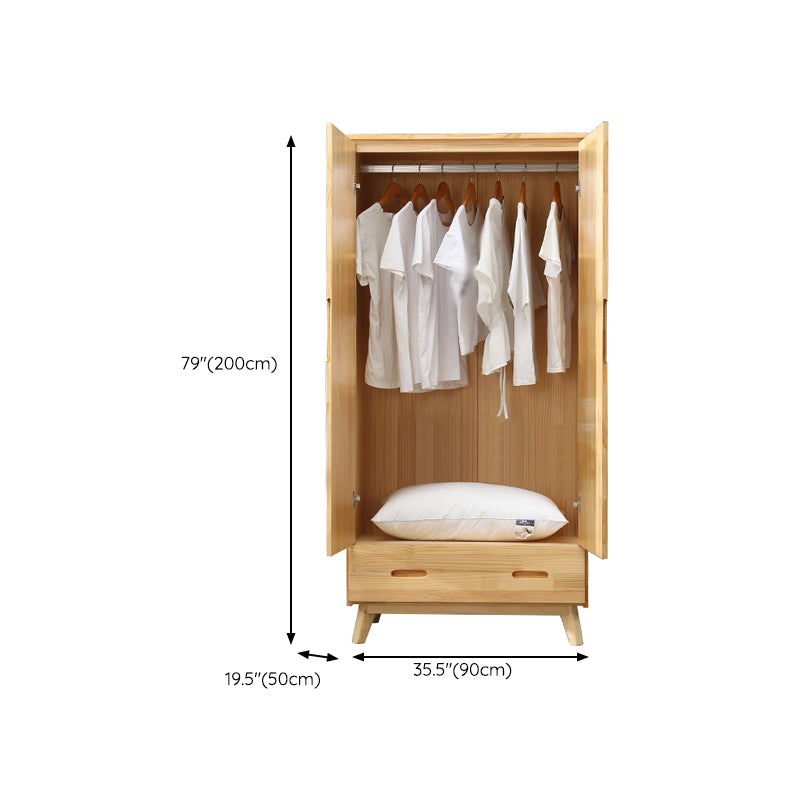 Modern Coat Locker Wooden High Gloss 1-Drawer Kid's Wardrobe