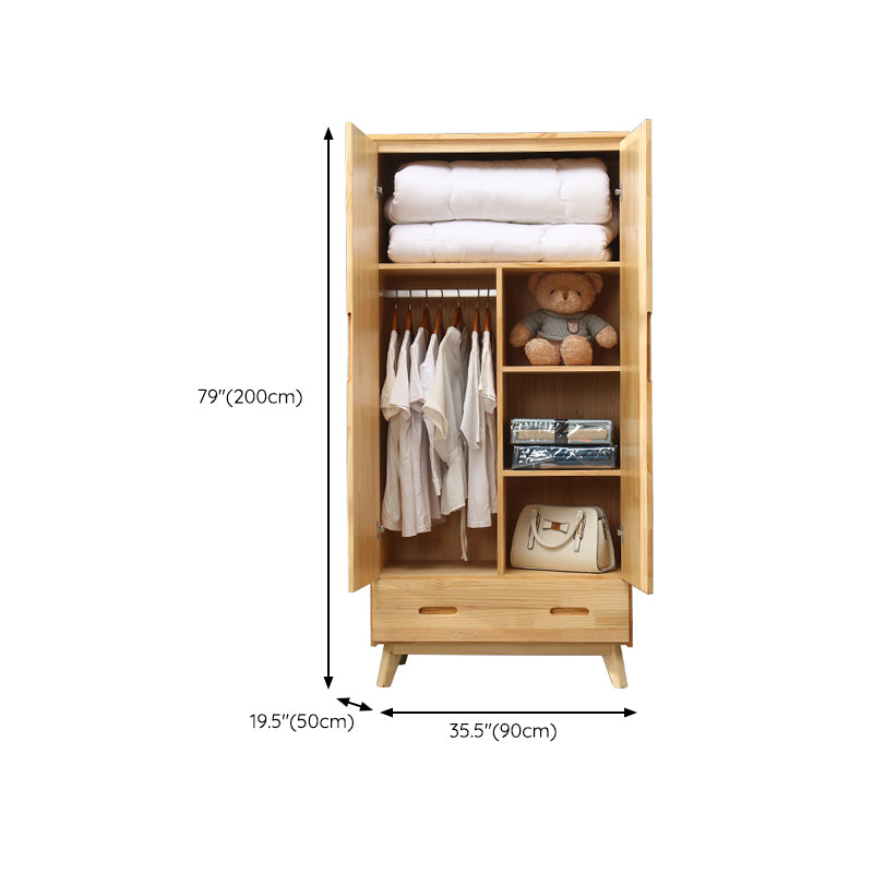 Modern Coat Locker Wooden High Gloss 1-Drawer Kid's Wardrobe