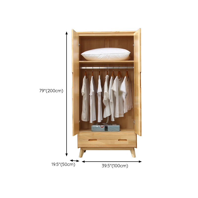 Modern Coat Locker Wooden High Gloss 1-Drawer Kid's Wardrobe