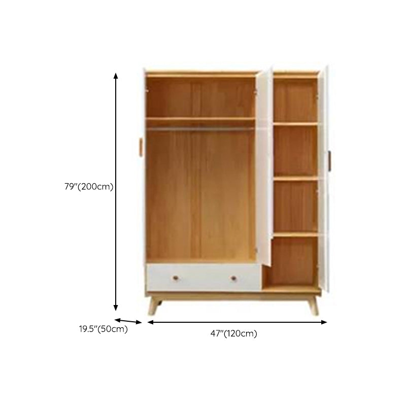 Modern Coat Locker Wooden High Gloss 1-Drawer Kid's Wardrobe