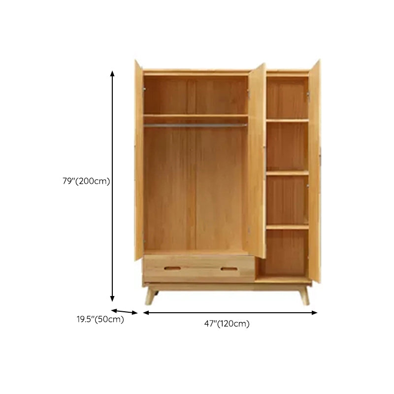 Modern Coat Locker Wooden High Gloss 1-Drawer Kid's Wardrobe