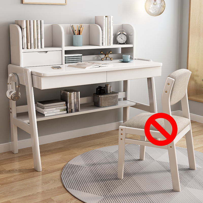 3 Drawers and 3 Shelves Kids Desk Writing Desk in Solid Wood