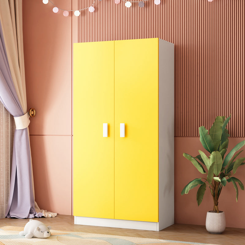 Pink Modern Kid's Wardrobe High Gloss 5-Drawer Coat Locker with Garment Rod