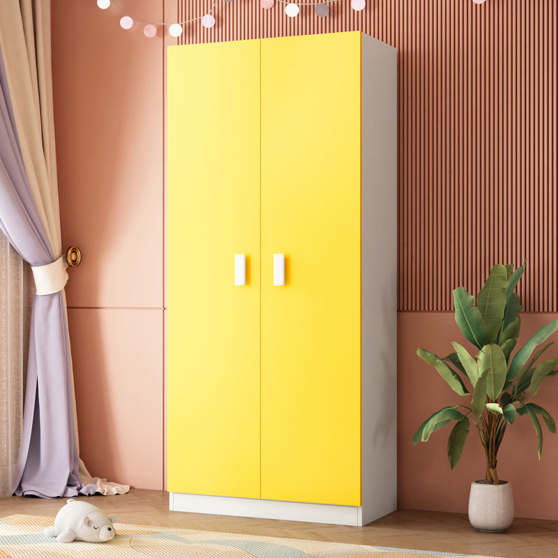 Pink Modern Kid's Wardrobe High Gloss 5-Drawer Coat Locker with Garment Rod