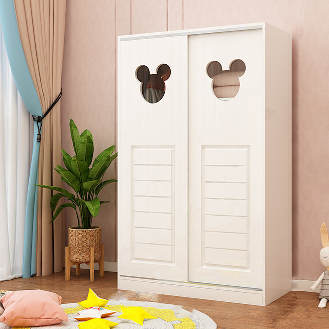 Contemporary Matte Kid's Wardrobe High Gloss Wooden Coat Locker