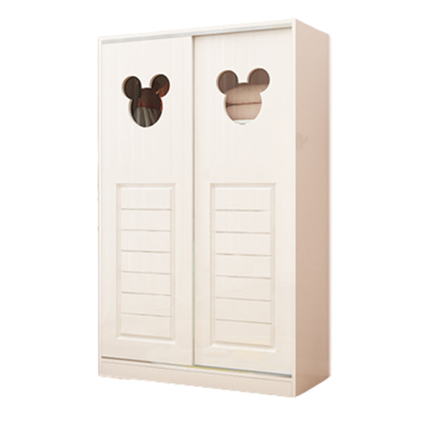 Contemporary Matte Kid's Wardrobe High Gloss Wooden Coat Locker