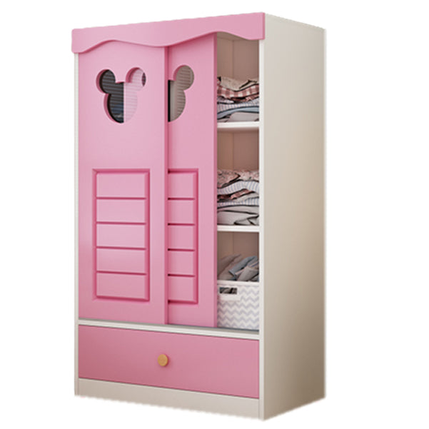 Contemporary Matte Kid's Wardrobe High Gloss Wooden Coat Locker