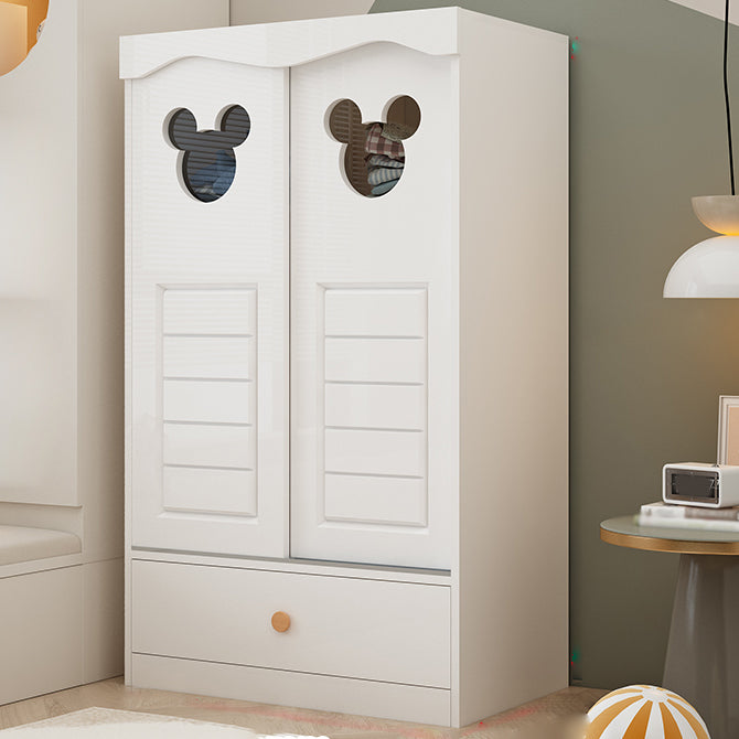 Contemporary Matte Kid's Wardrobe High Gloss Wooden Coat Locker