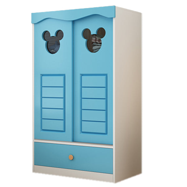 Contemporary Matte Kid's Wardrobe High Gloss Wooden Coat Locker