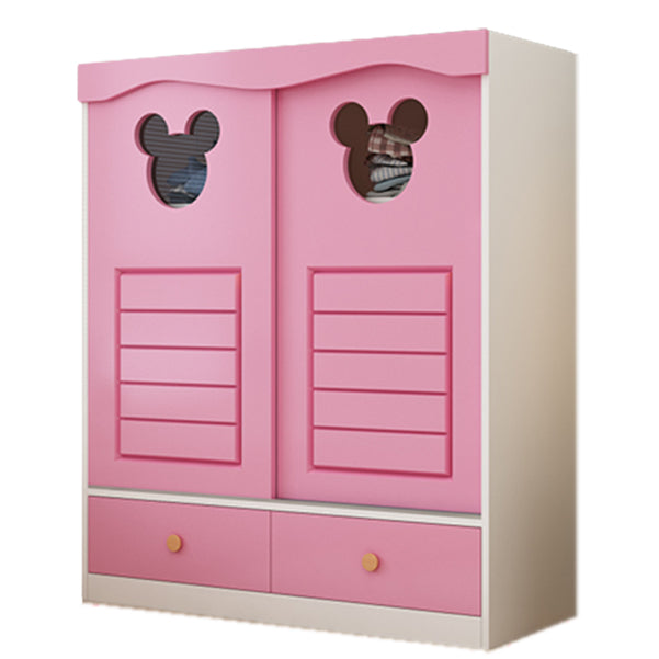 Contemporary Matte Kid's Wardrobe High Gloss Wooden Coat Locker