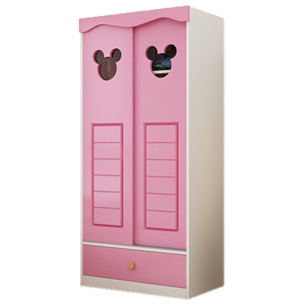 Contemporary Matte Kid's Wardrobe High Gloss Wooden Coat Locker